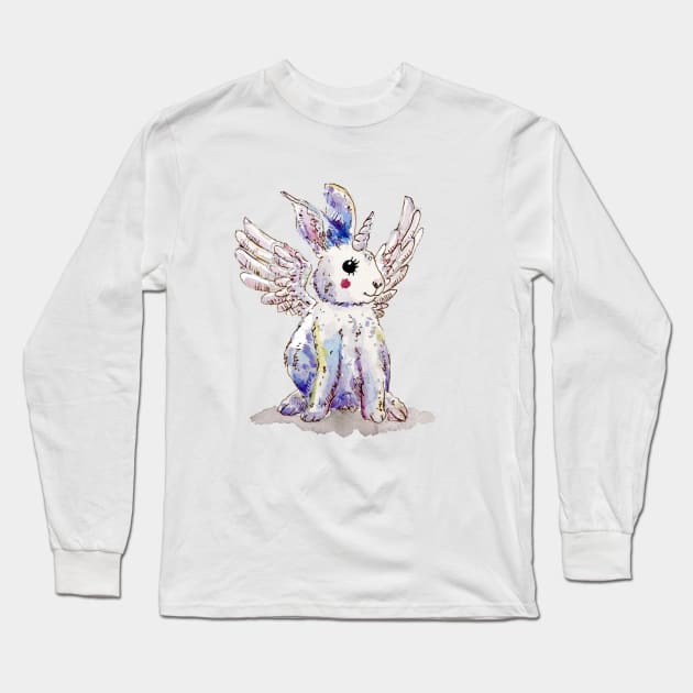 Pegasus Alicorn Bunny Long Sleeve T-Shirt by aquabun